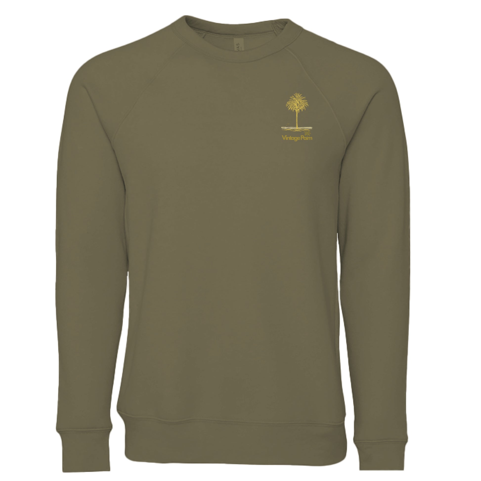 Classic Unisex Fleece Sweatshirt-Vintage Palm-Retro-surf-style-fall-Fleece-Sweatshirt