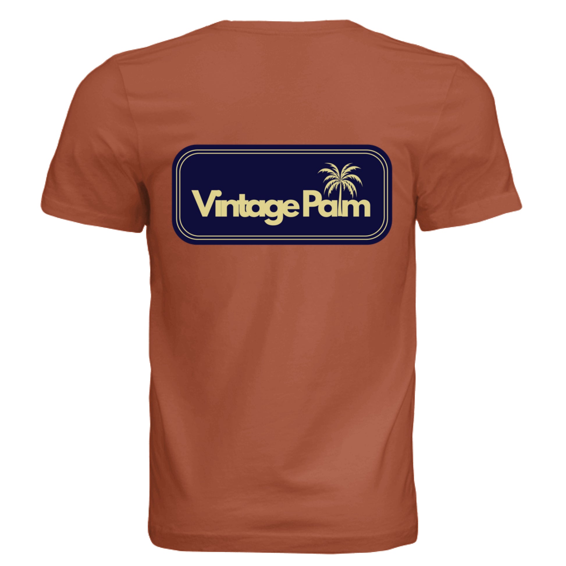 Retro Unisex Short-Sleeve Tee (Navy Logo)-Vintage Palm
