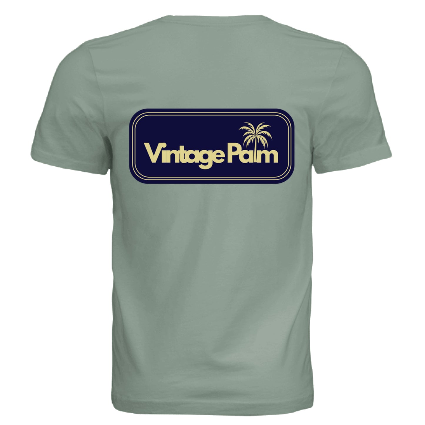 Retro Unisex Short-Sleeve Tee (Navy Logo)-Vintage Palm