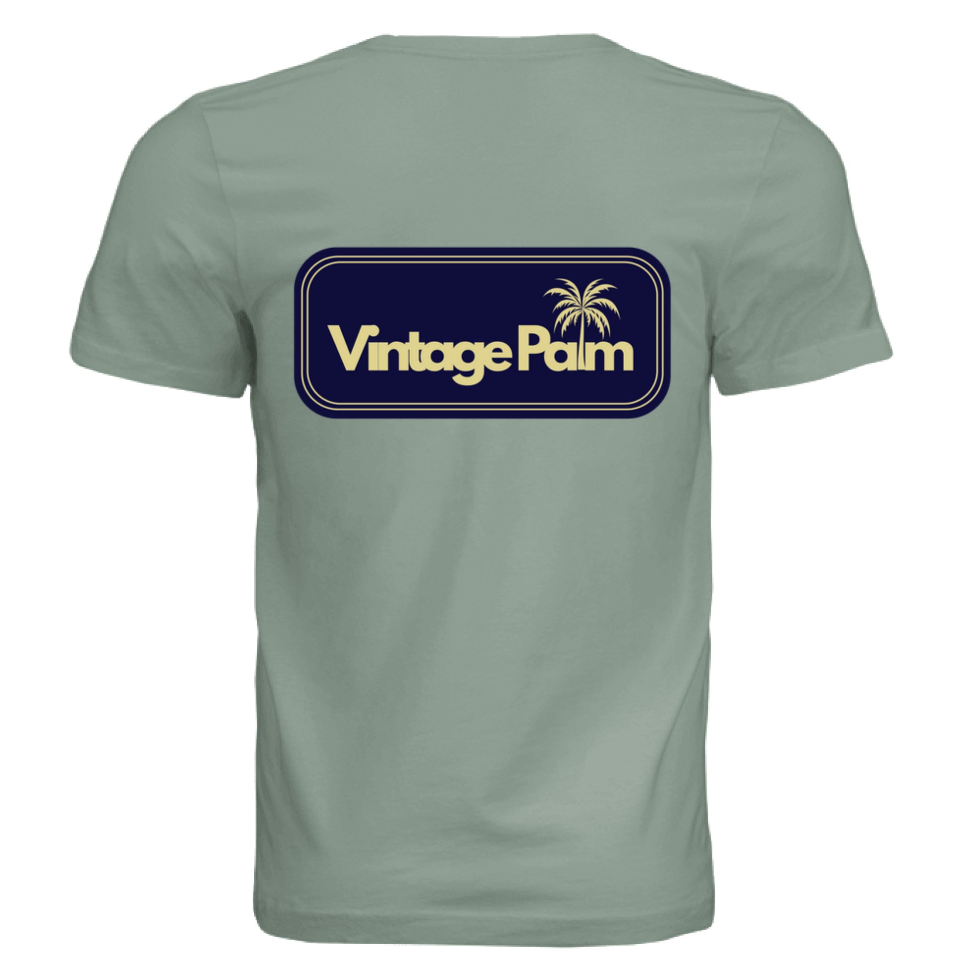 Retro Unisex Short-Sleeve Tee (Navy Logo)-Vintage Palm