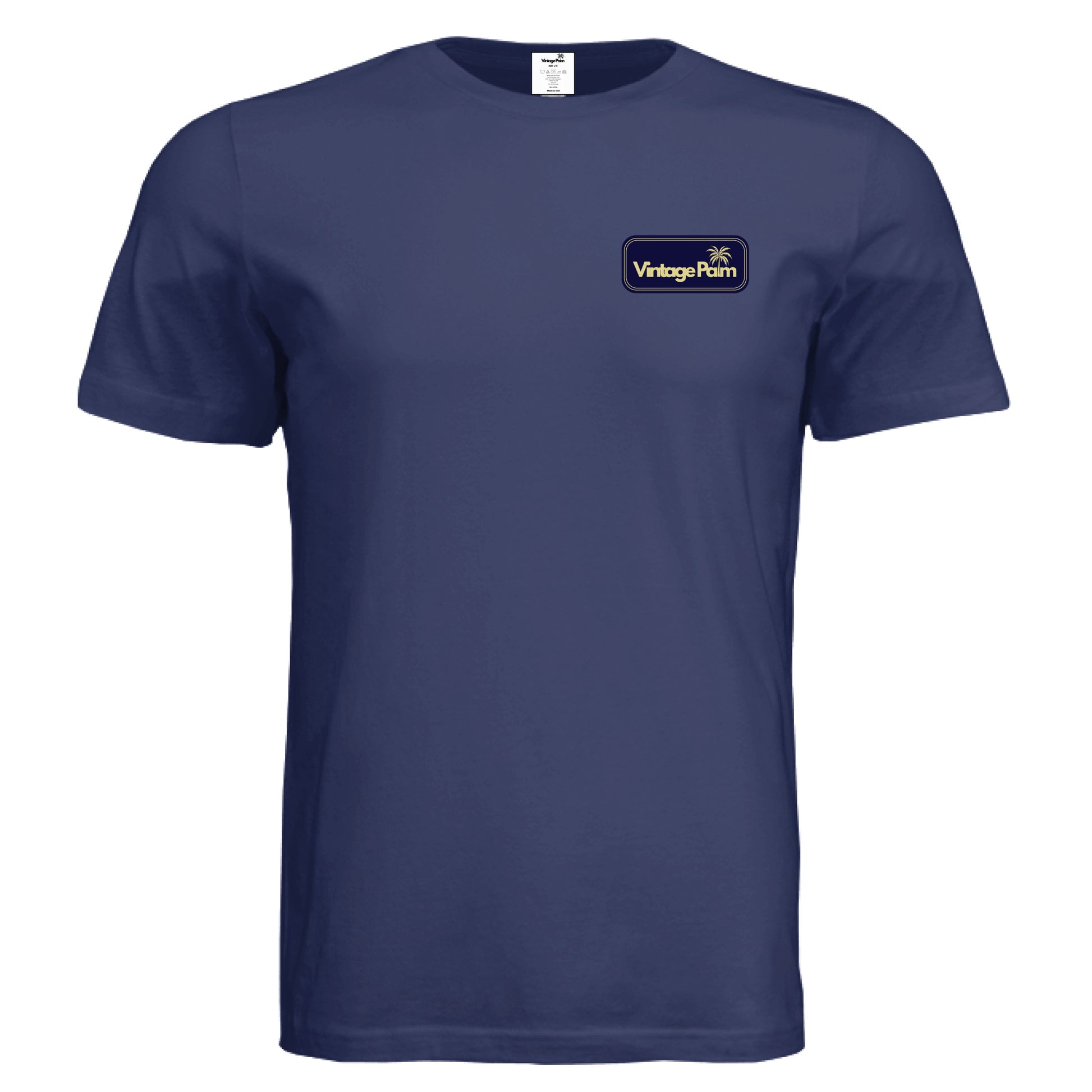 Retro Unisex Short-Sleeve Tee (Navy Logo)-Vintage Palm