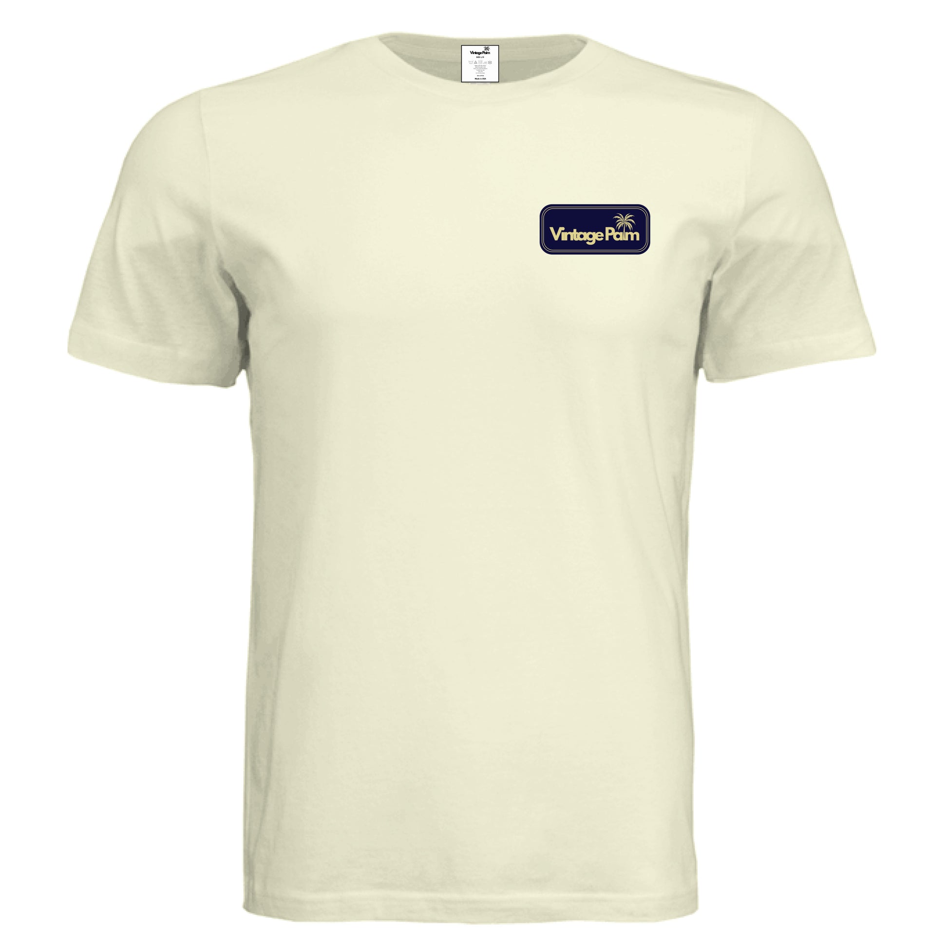 Retro Unisex Short-Sleeve Tee (Navy Logo)-Vintage Palm