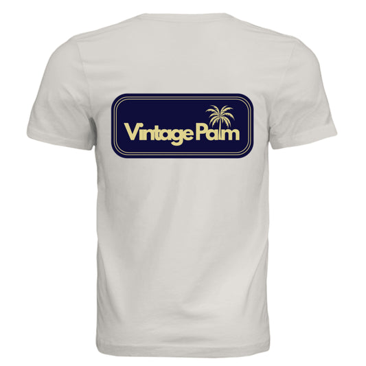 Retro Unisex Short-Sleeve Tee (Navy Logo)-Vintage Palm