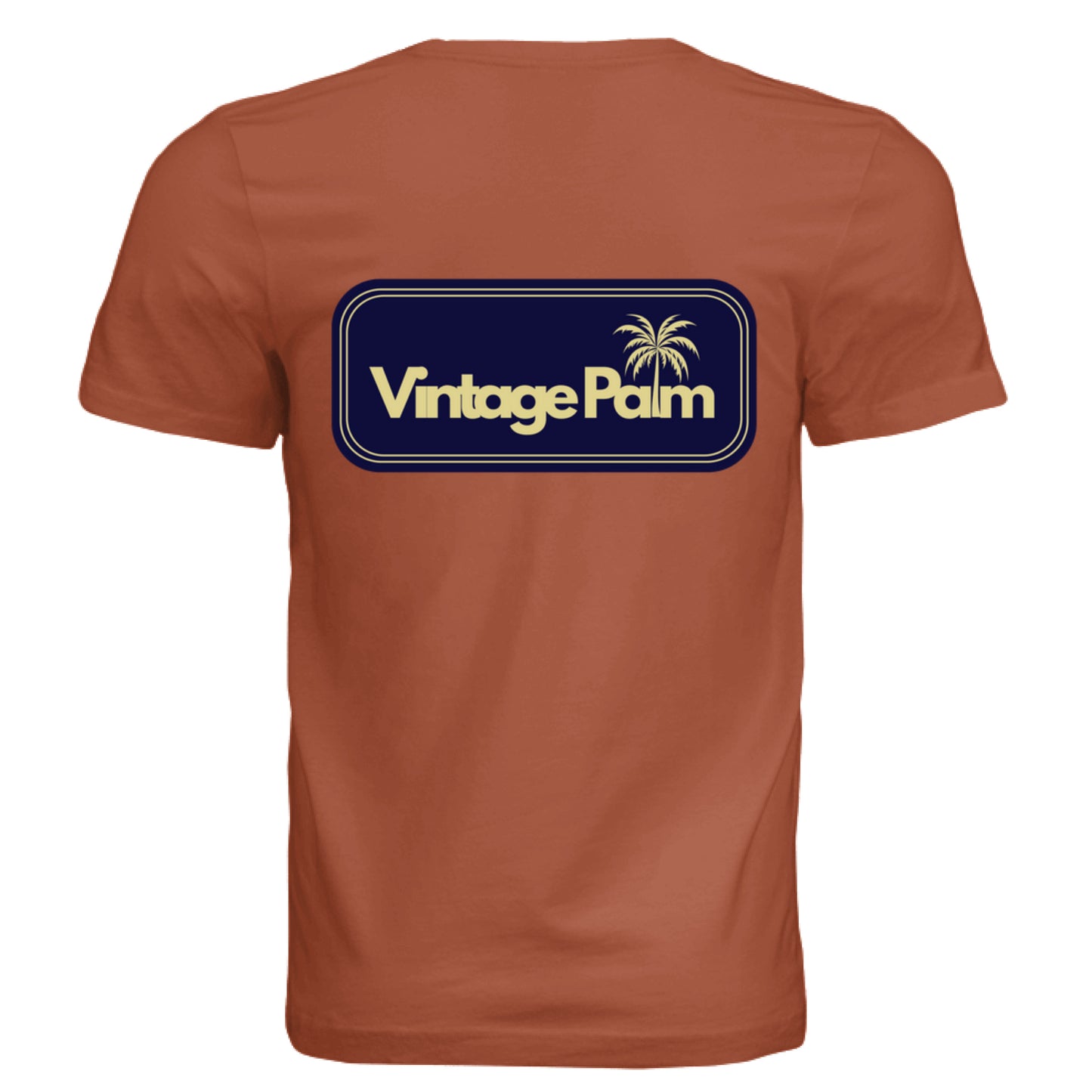 Retro Unisex Short-Sleeve Tee (Navy Logo)-Vintage Palm