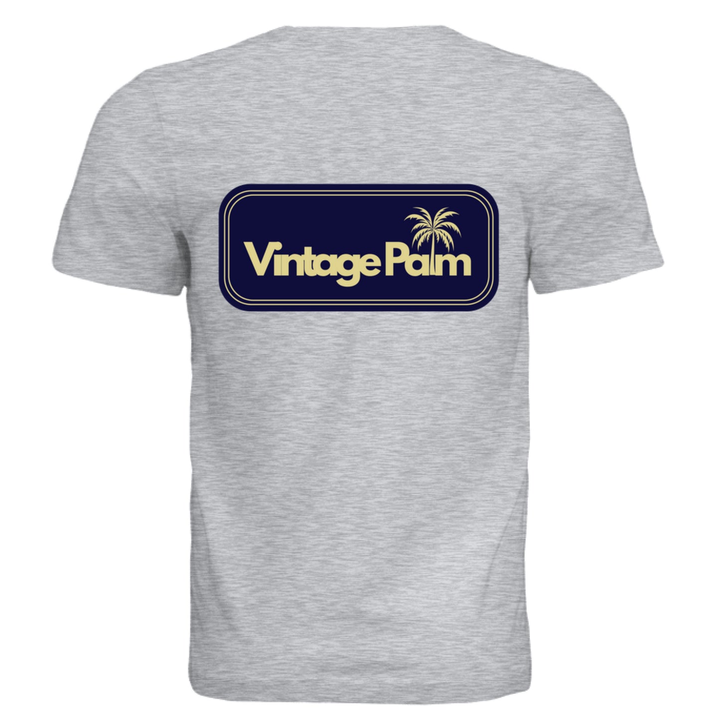 Retro Unisex Short-Sleeve Tee (Navy Logo)-Vintage Palm