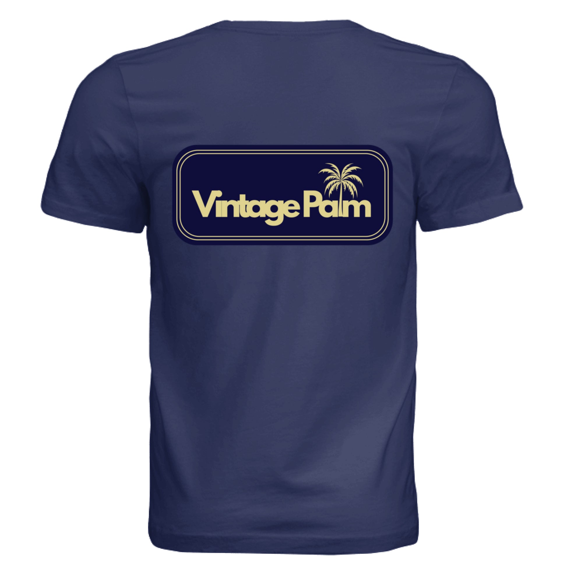 Retro Unisex Short-Sleeve Tee (Navy Logo)-Vintage Palm