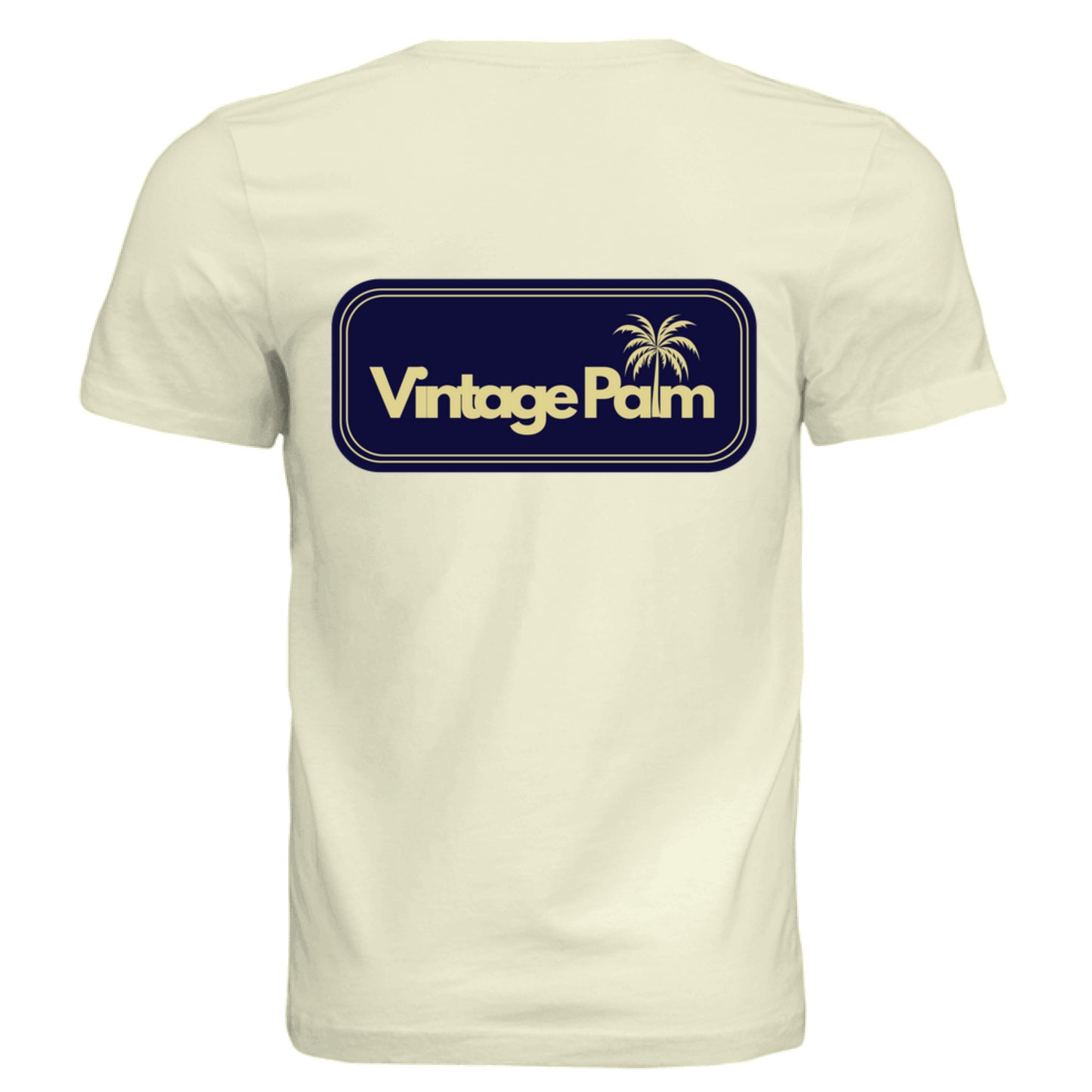 Retro Unisex Short-Sleeve Tee (Navy Logo)-Vintage Palm