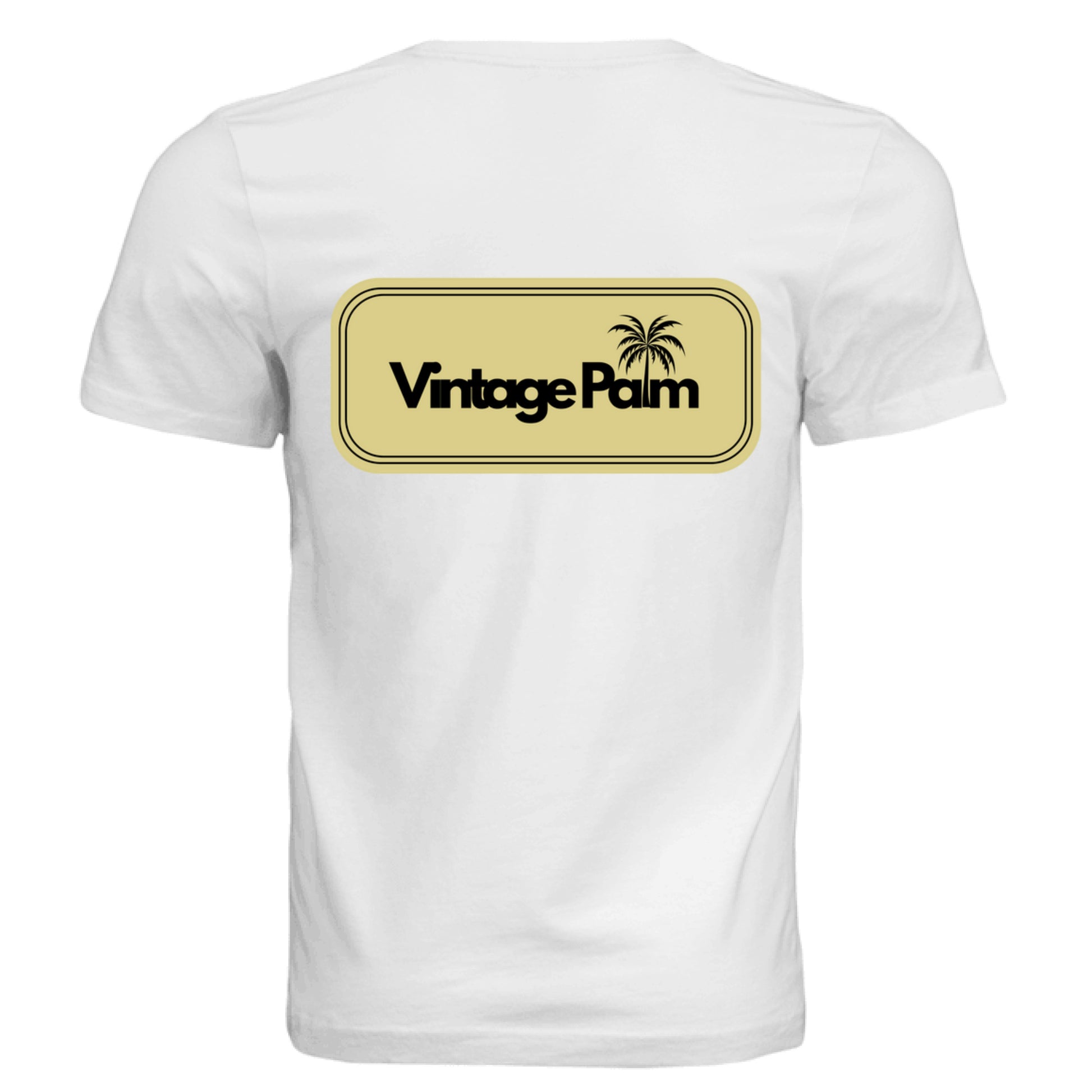 Retro Unisex Short-Sleeve Tee (Yellow Logo)-Vintage Palm